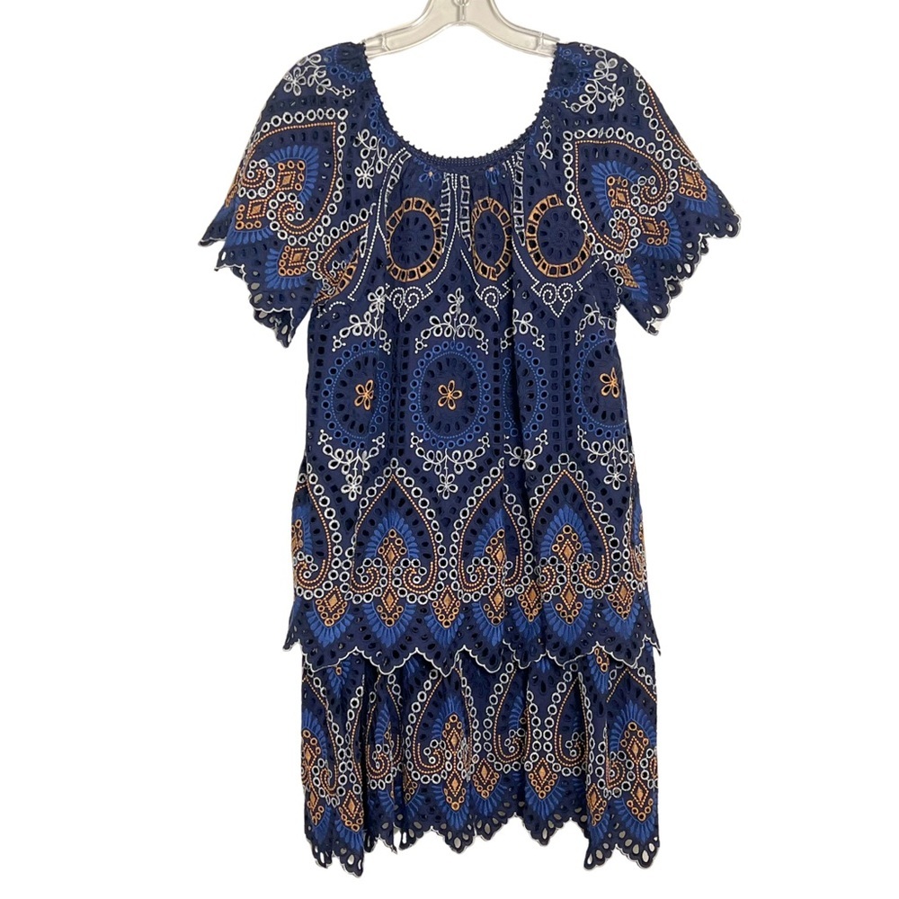 Anthropologie Nori Eyelet‎ Tunic Dress Size 8 Dainty Embroidered Cottagecore